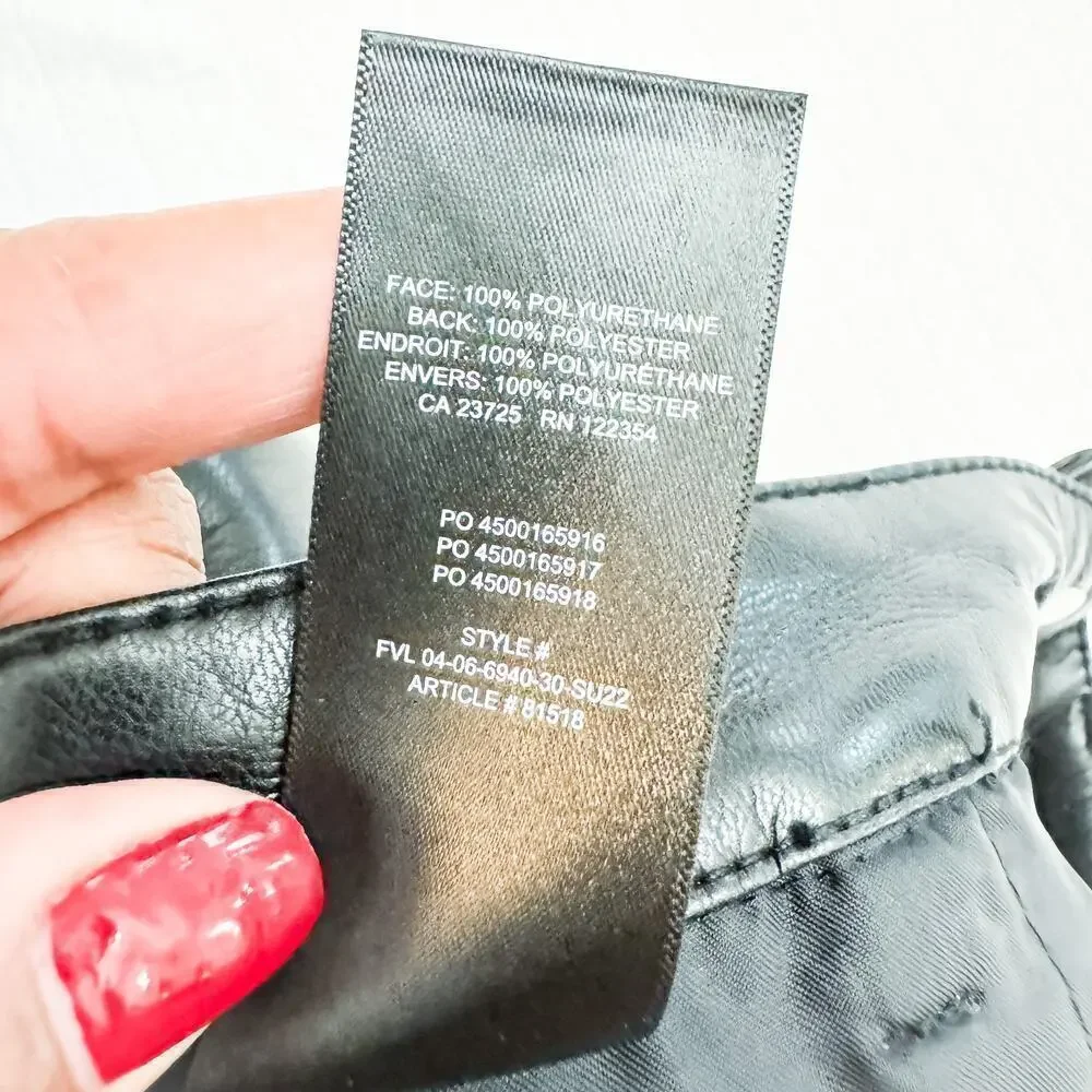 Wilfred by Aritzia Black Faux Leather Black Pants Size 0